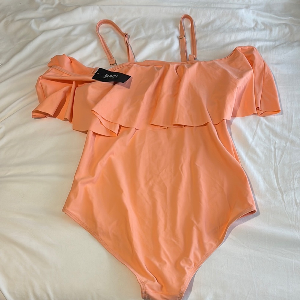 Coral Ruffle Swimsuit